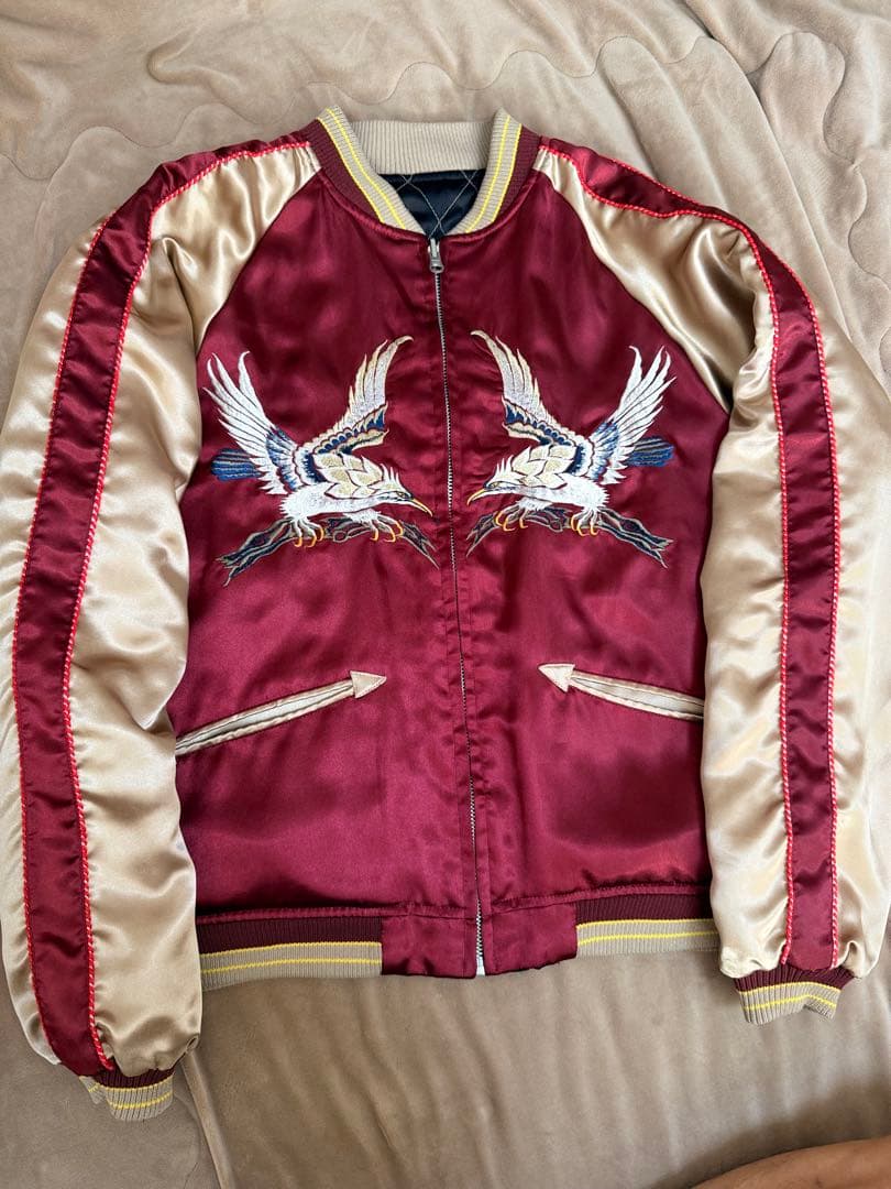 美品 ２面用 90s vintage 鷲龍 東洋 日本限定 スカジャン サテン