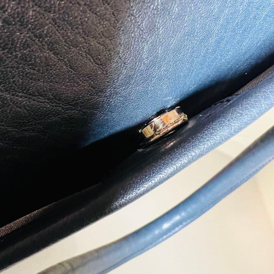 【美品】土屋鞄 ブリーフケース ビジネスバッグ ブルー系 A4サイズ収納可