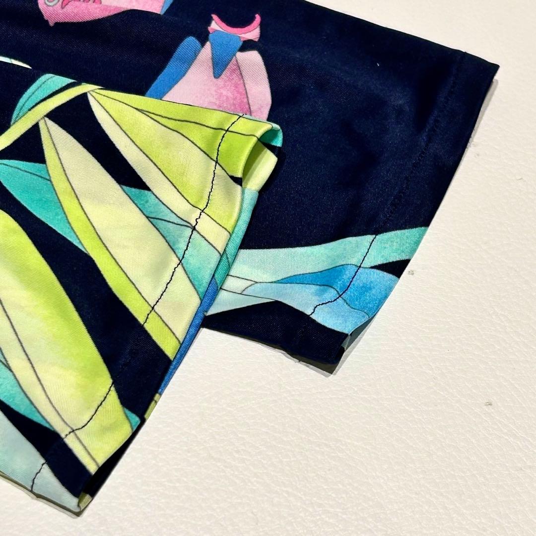 レオナール 大きいサイズ 花柄プルオーバー ブラウス ゆったり ネイビー