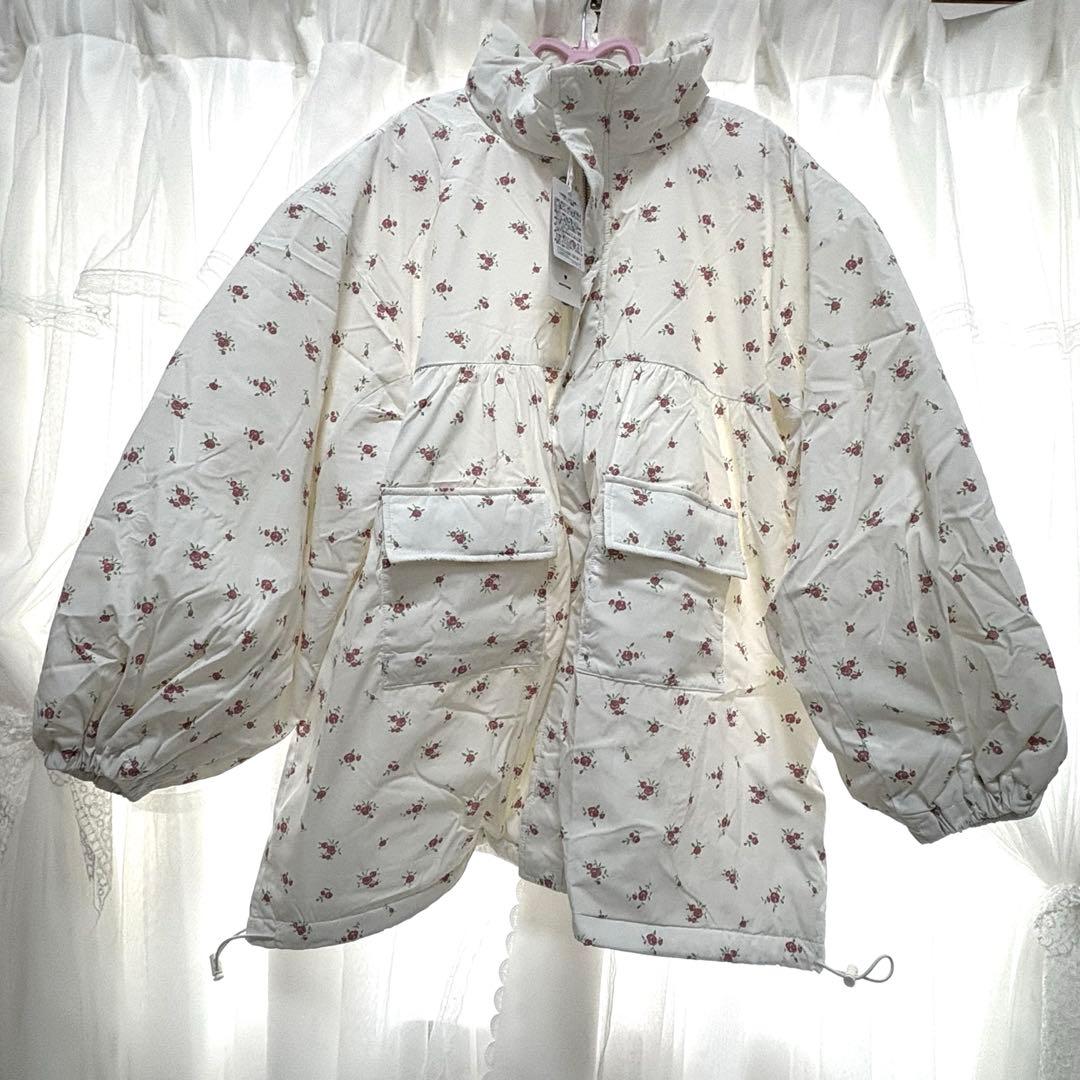 メリージェニー 花柄 ダウン flowerパファーコート merry jenny