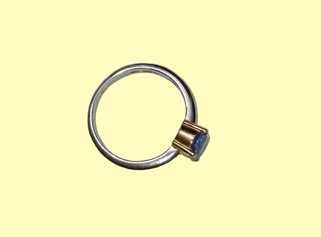 Pt 900 K18 サファイアリング