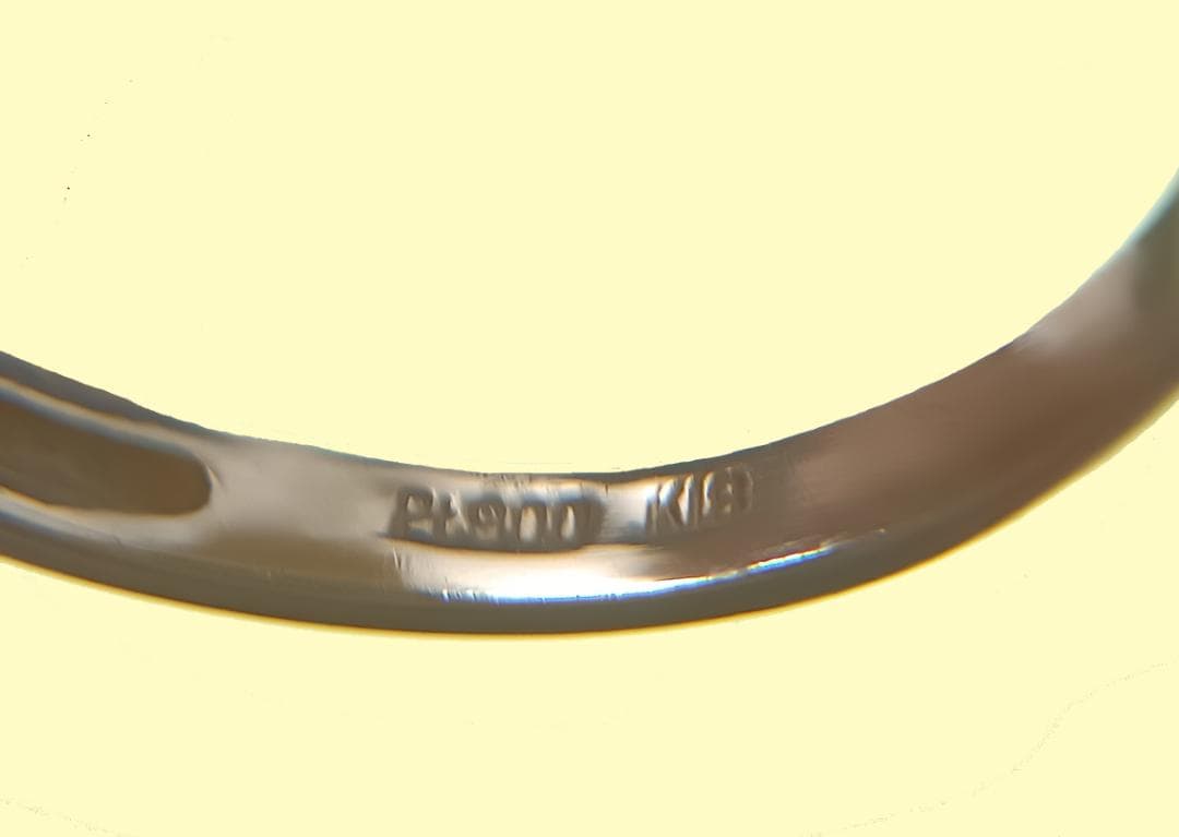 Pt 900 K18 サファイアリング