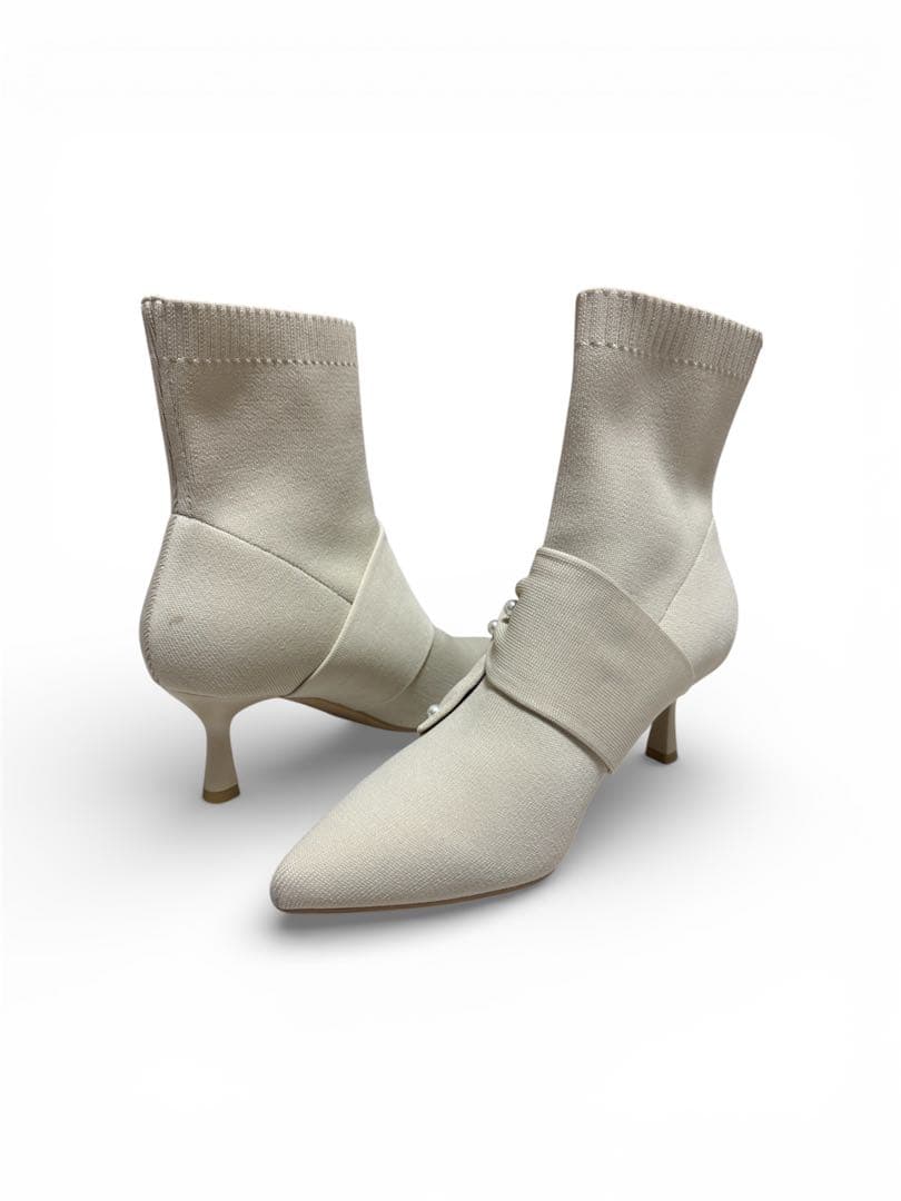 VIVAIA ポインテッドトゥ 撥水加工 アンクル ヒールブーツ