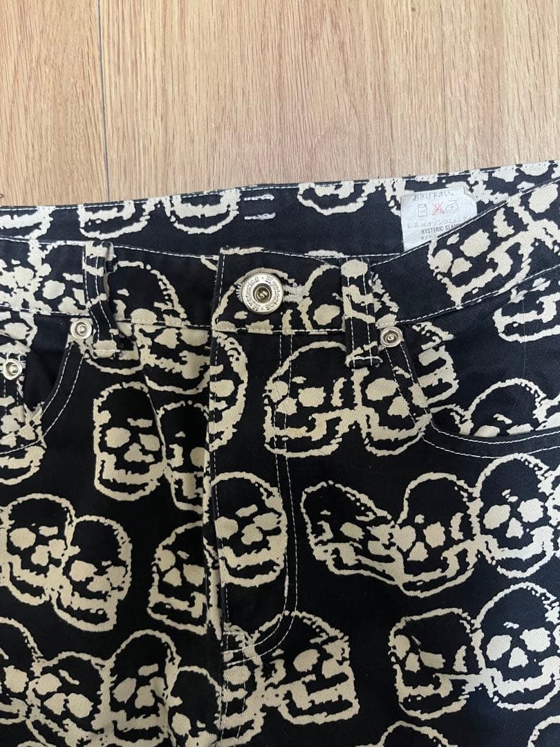 HYSTERIC GLAMOUR スカル柄 パンツ black