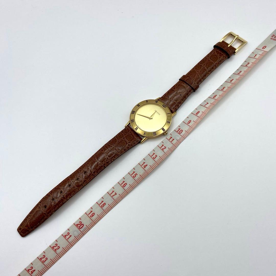 GUCCI グッチ 3000.2.M 腕時計 純正ベルト ゴールド文字盤 箱