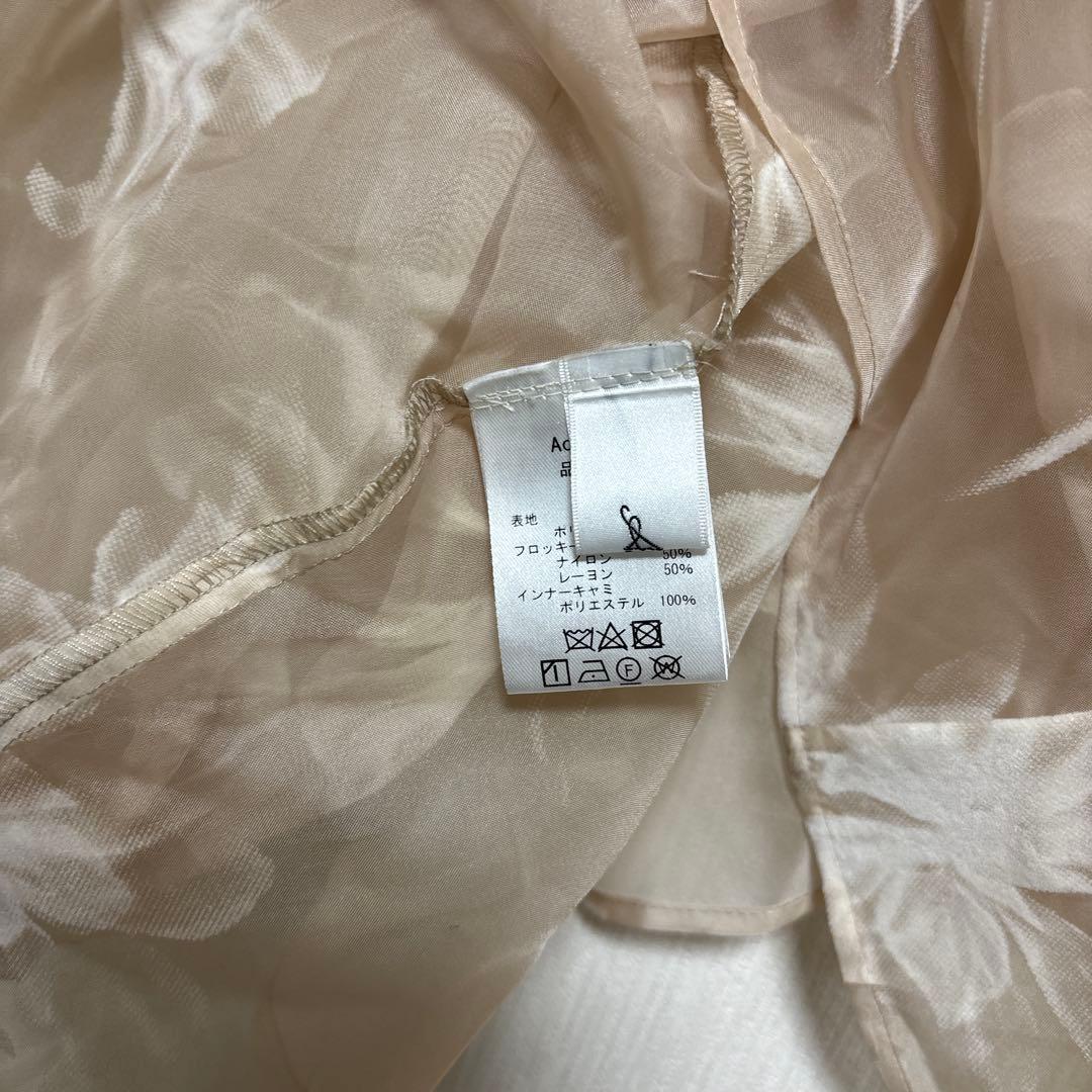 Acka シュフォン シアー ブラウス フラワー ベージュ オケージョン