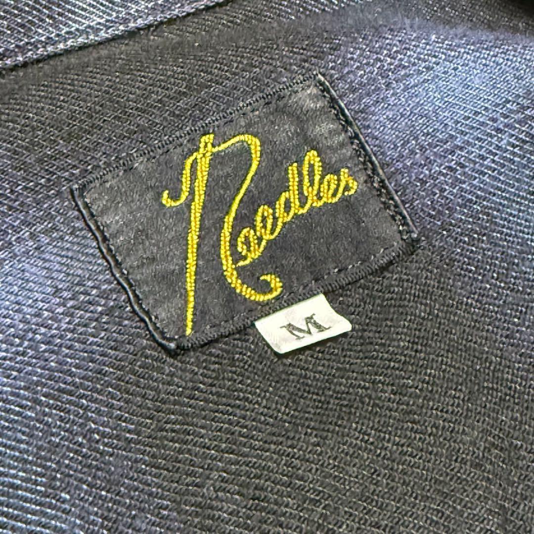 Needles オンブレチェックシャツ ネイビー M カットオフ