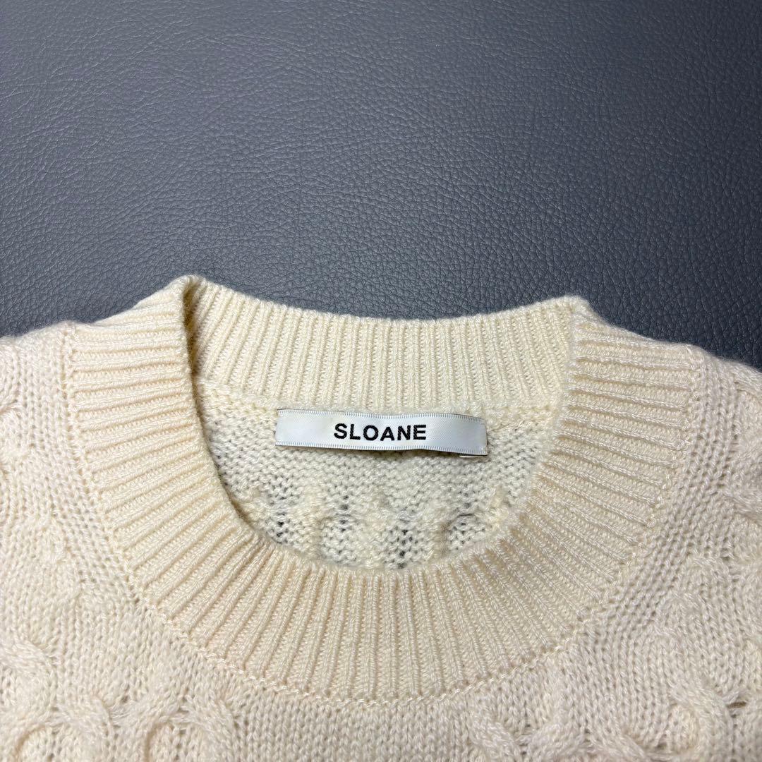SLOANE カシミヤ ハニカム ケーブル クルーネック ニット セーター