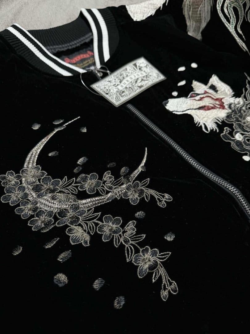 未使用 別珍 キツネ 桜 SKAJAN 日本スカジャン unisex 美品