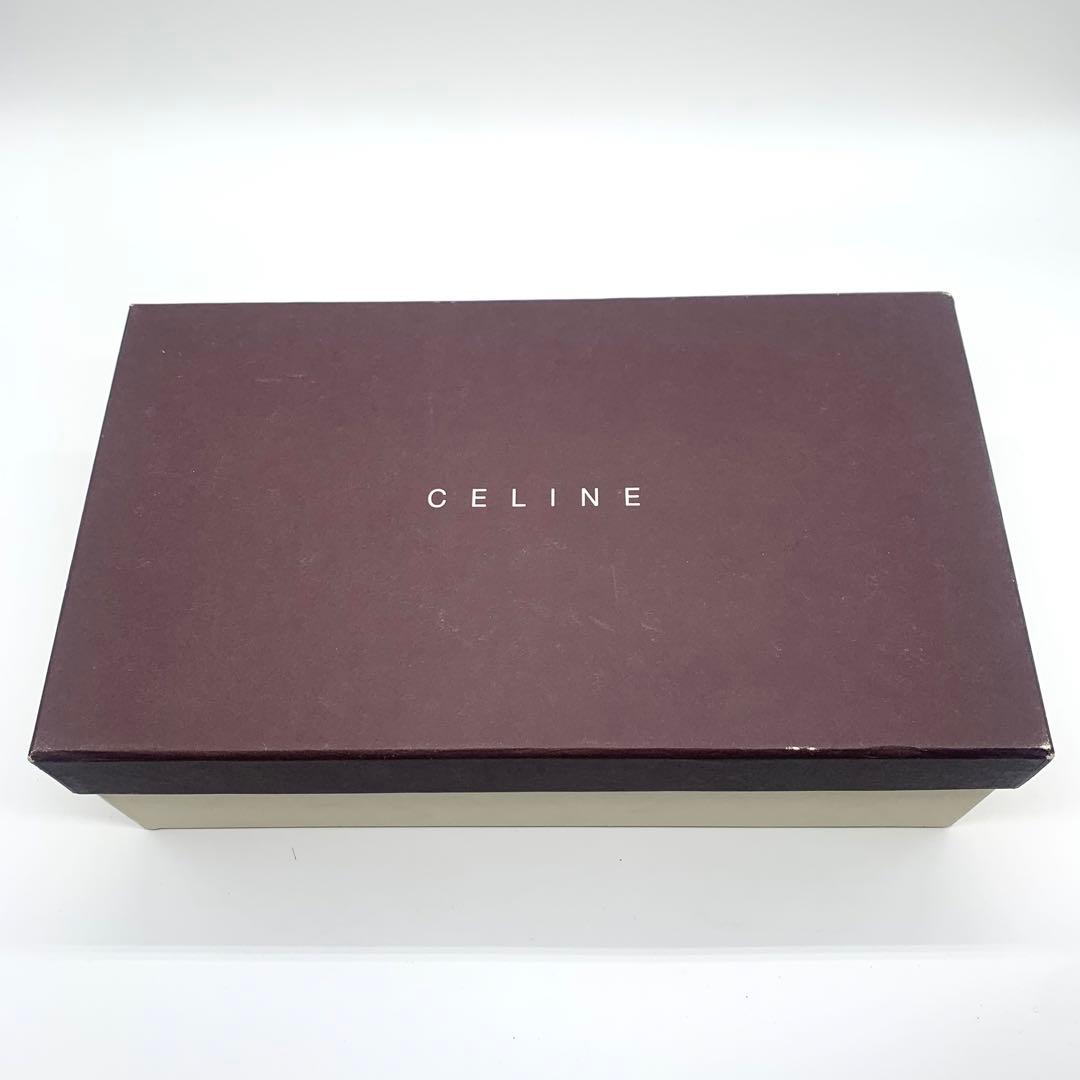 セリーヌ ミュール サンダル キャンバスロゴ レザー ブラック 22cm 箱付き