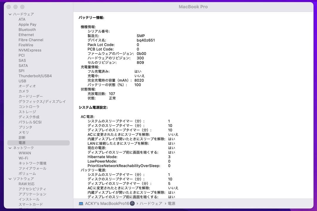 MacBook Pro 16インチ i9 16GB 1TB MVVK2J/A