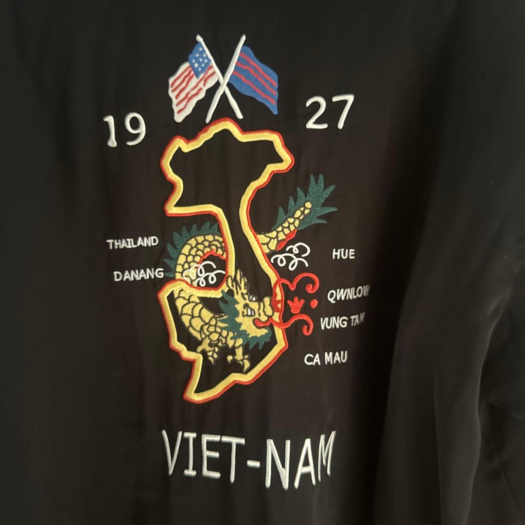 Towncraft ブラック スカジャン ベトナム刺繍　L