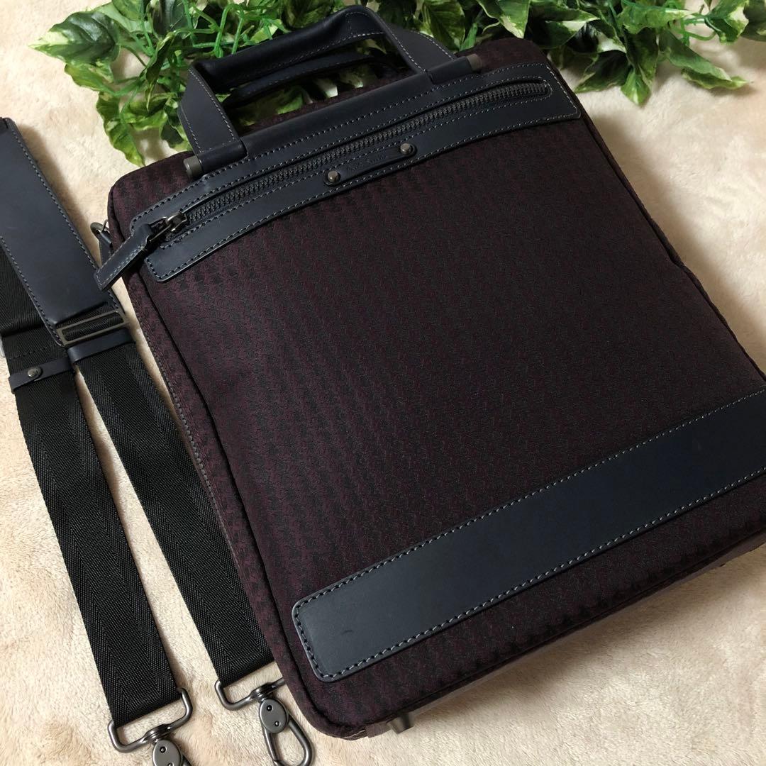 未使用　ポールスミス　ブリーフケース　ビジネスバッグ　千鳥格子　大容量　3way