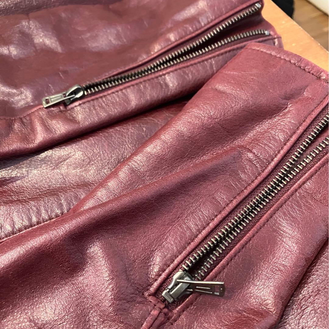 TETE HOMME　テットオム レザー シングルライダースジャケット【5】牛革