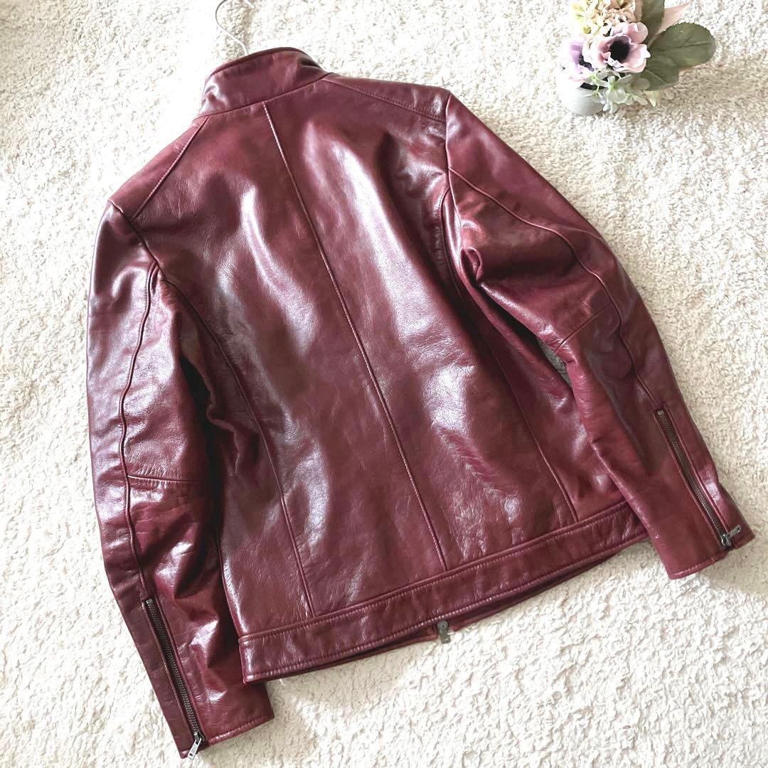 TETE HOMME　テットオム レザー シングルライダースジャケット【5】牛革