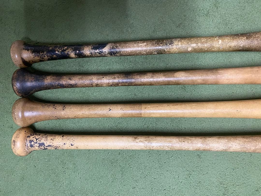 野球　BFj硬式木製バット4本セット（asics、MIZUNO、SSK、ヤナセ）