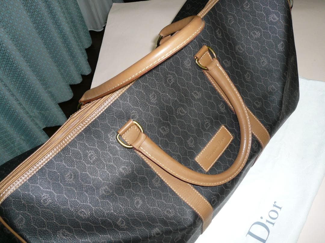 クリスチャン ディオール ハニカム柄 大きいボストンバッグ 保存袋、カギ付き