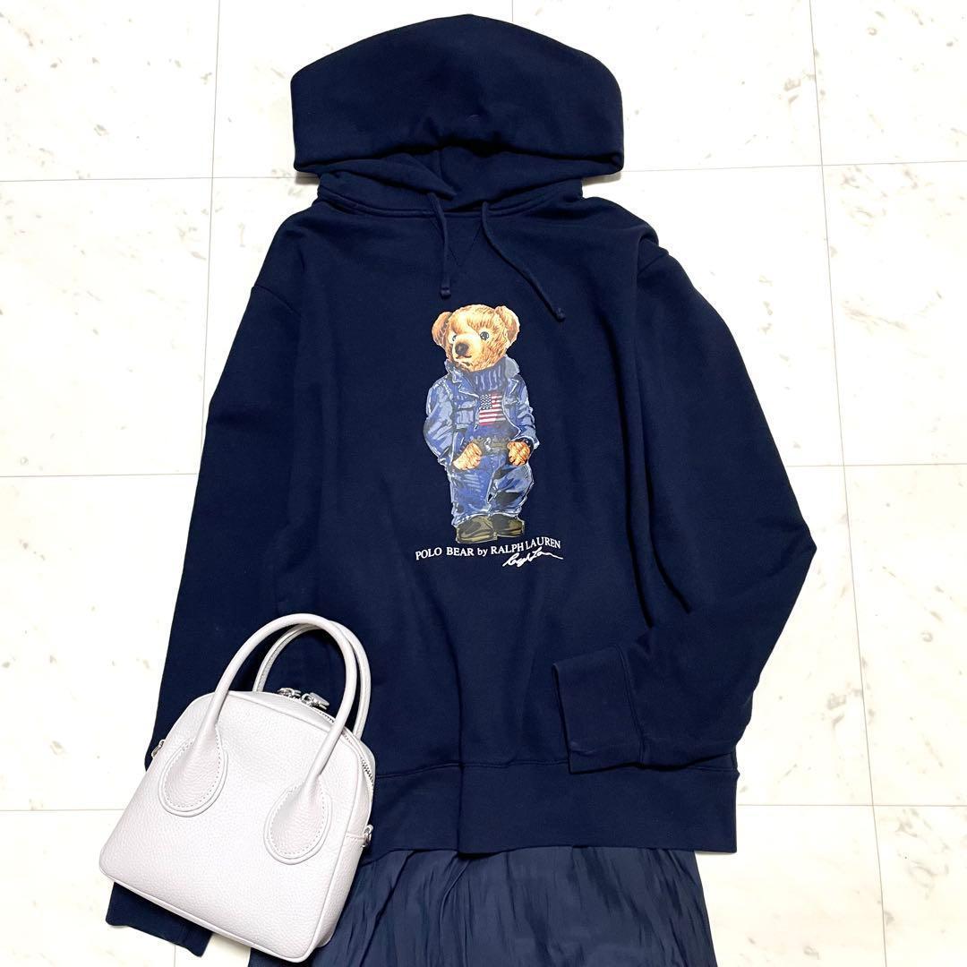 美品✨ポロベア ポロラルフローレン スウェットパーカー ネイビー サイズM
