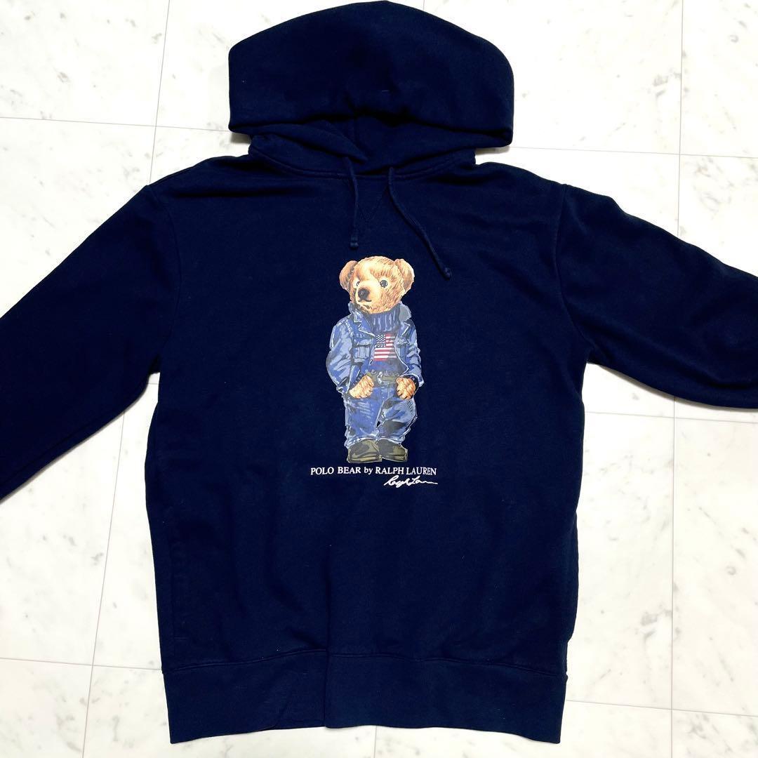 美品✨ポロベア ポロラルフローレン スウェットパーカー ネイビー サイズM