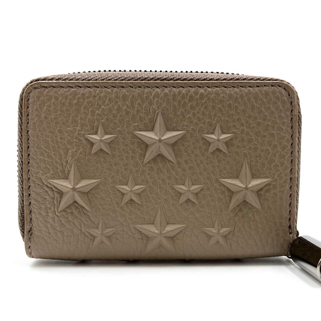 【未使用保管品】ジミーチュウ ケース スター ラウンドジップ レザー