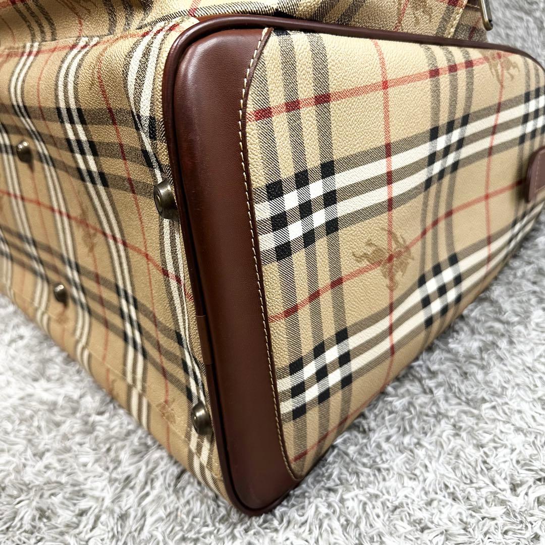 【極美品】　BURBERRY　ノバチェック　ボストンバッグ　シャドーホース