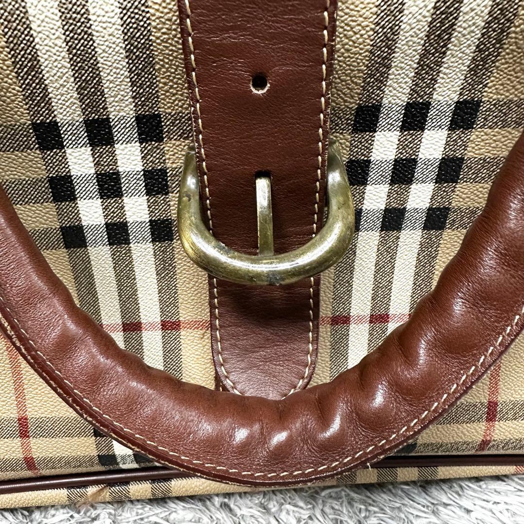 【極美品】　BURBERRY　ノバチェック　ボストンバッグ　シャドーホース