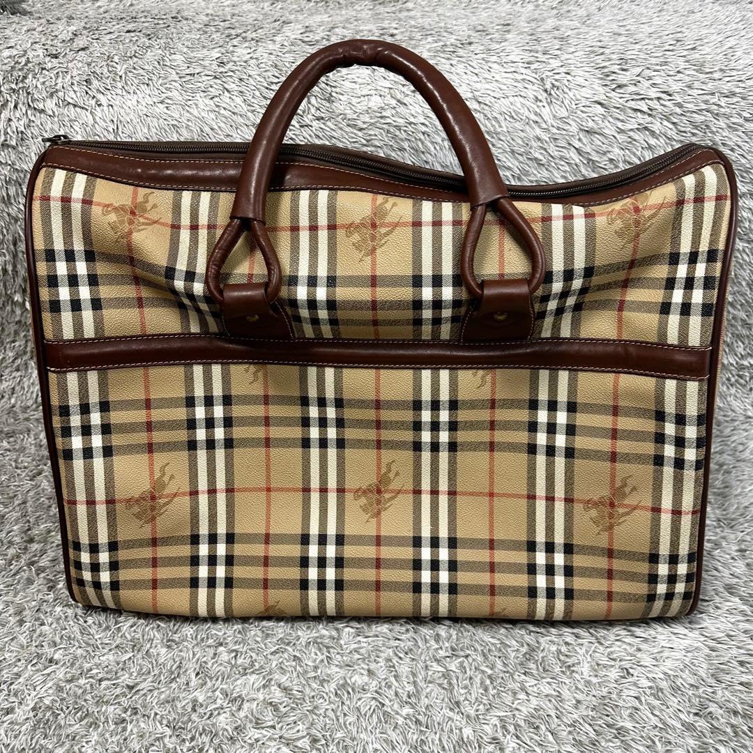 【極美品】　BURBERRY　ノバチェック　ボストンバッグ　シャドーホース