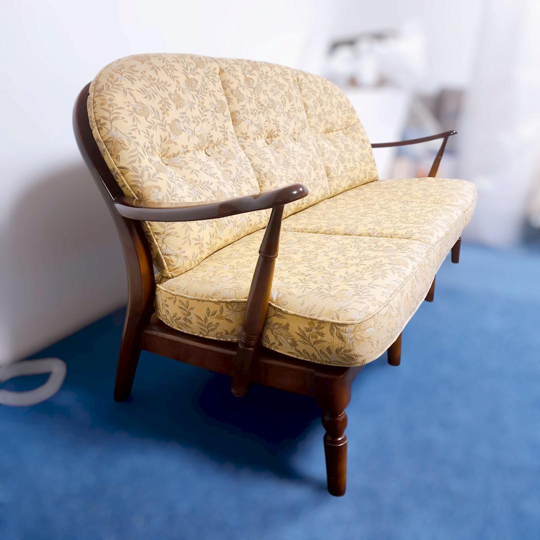 【美品】karimoku カリモク家具 コロニアルソファ　3人掛け 高級家具