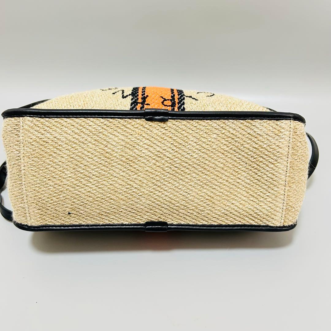 STELLAMcCARTNEY リネン×レザー2WAY ハンドバッグ ベージュ系