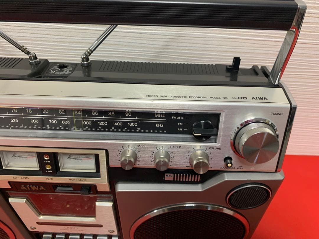 美品希少AIWAラジカセ CS-80 昭和レトロ ラジカセ 中古動作品