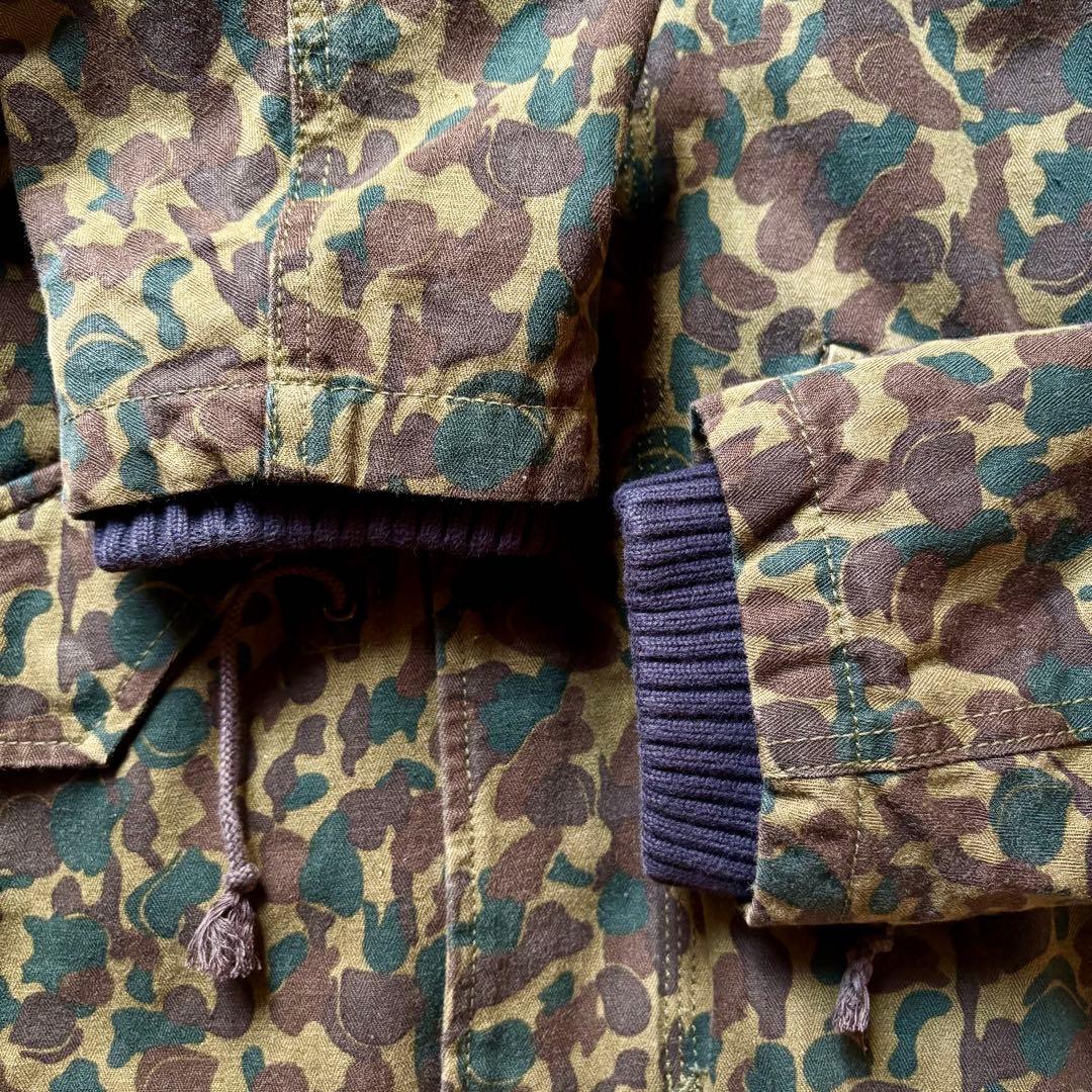 【日本製】 桃太郎ジーンズ 迷彩柄モッズコート 裏地ボア サイズ38