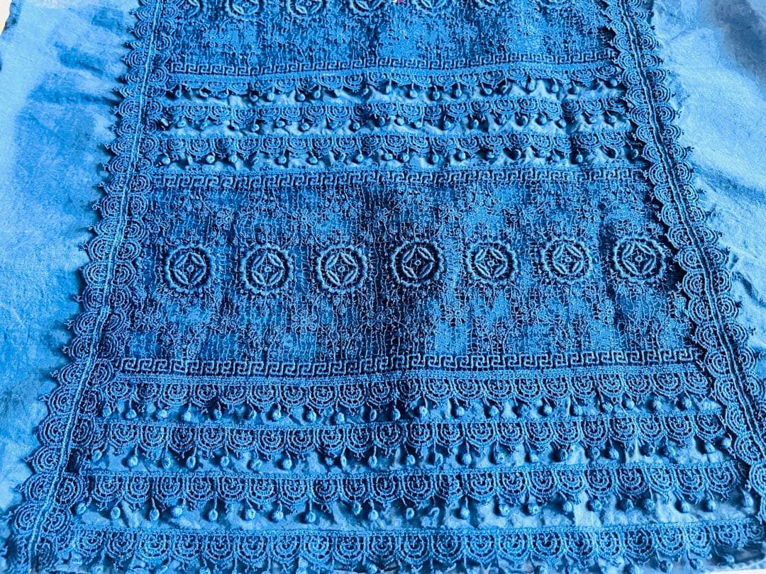 【Bbaywaterr】45Rレースキャミソール カットワーク刺繍 藍染め