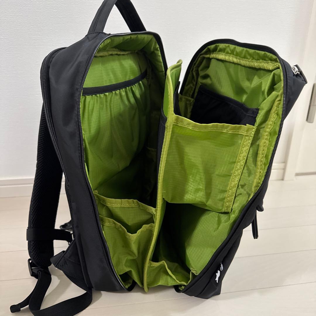 美品 KABAG 時短リュック カバッグ リュック 多機能 ブラック 黒