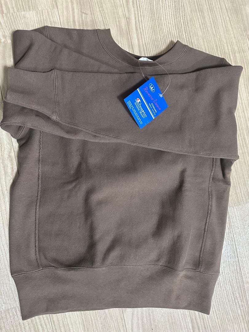 Champion リバースウィーブ クルーネック スウェット ブラウン