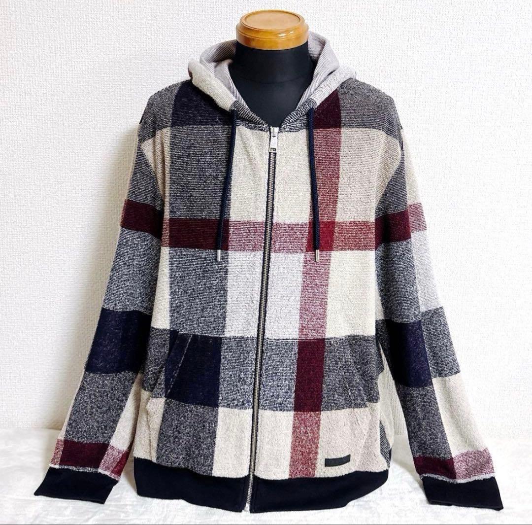 BLACKLABEL CRESTBRIDGE 毛混ボアパーカー チェック　LL