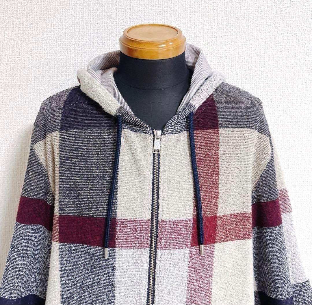 BLACKLABEL CRESTBRIDGE 毛混ボアパーカー チェック　LL