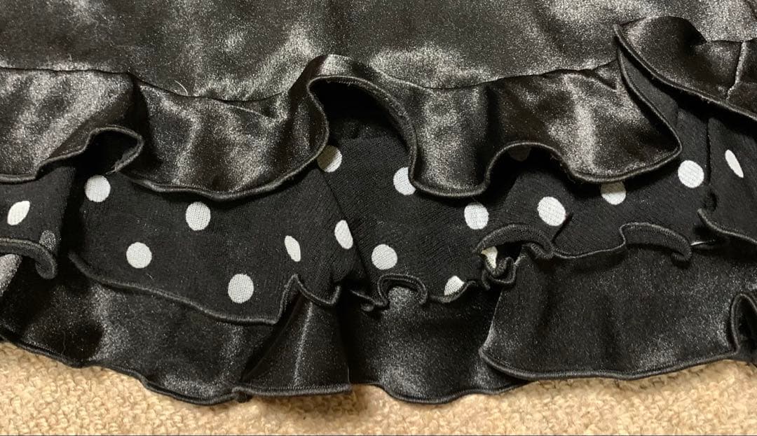 フラメンコ衣装ソニアジョーンズファルダ　黒✖️ドット　サイズM