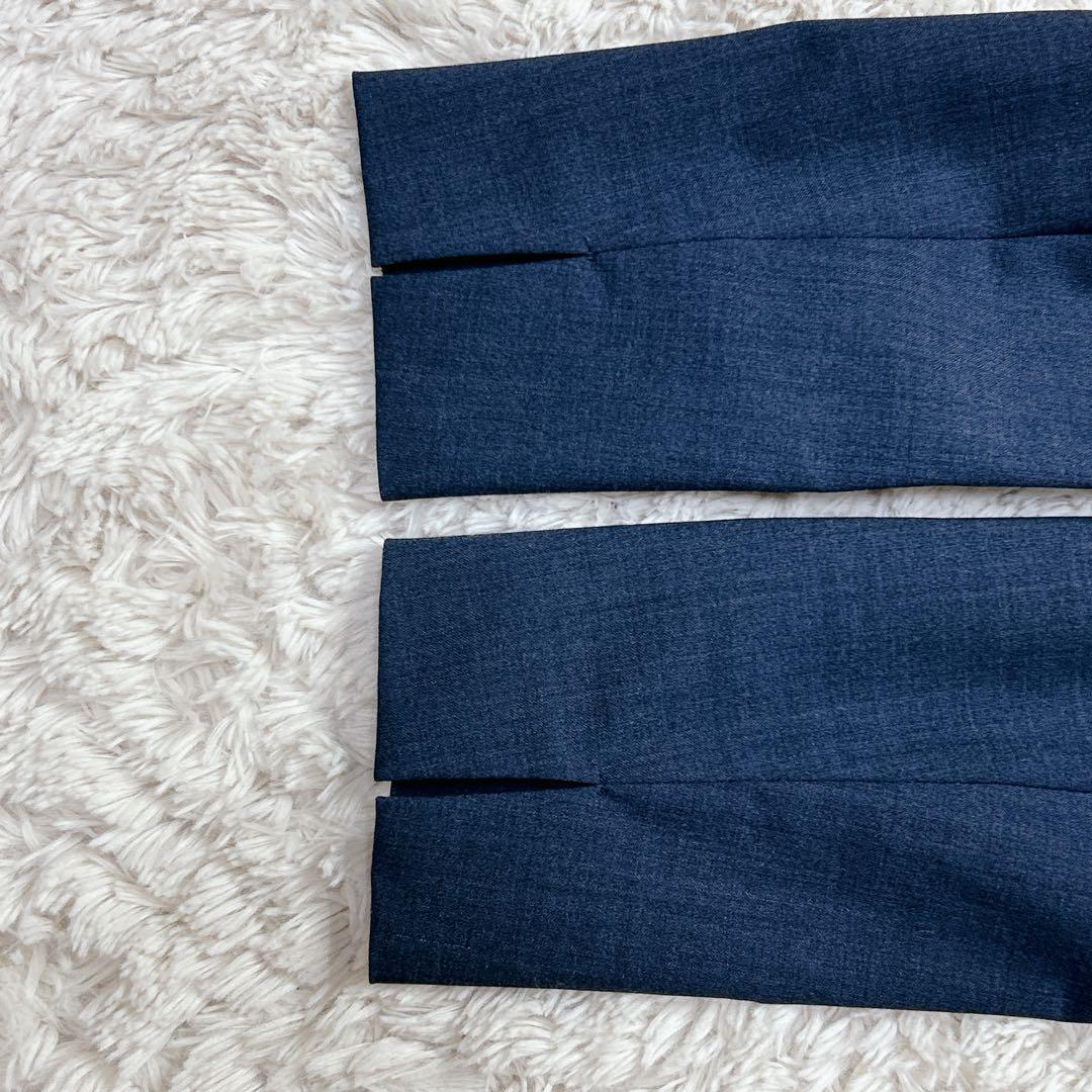 【美品】グリーンレーベルリラクシング ネイビー スーツ ノーカラー パンツ M