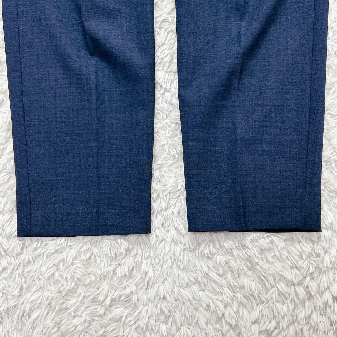【美品】グリーンレーベルリラクシング ネイビー スーツ ノーカラー パンツ M