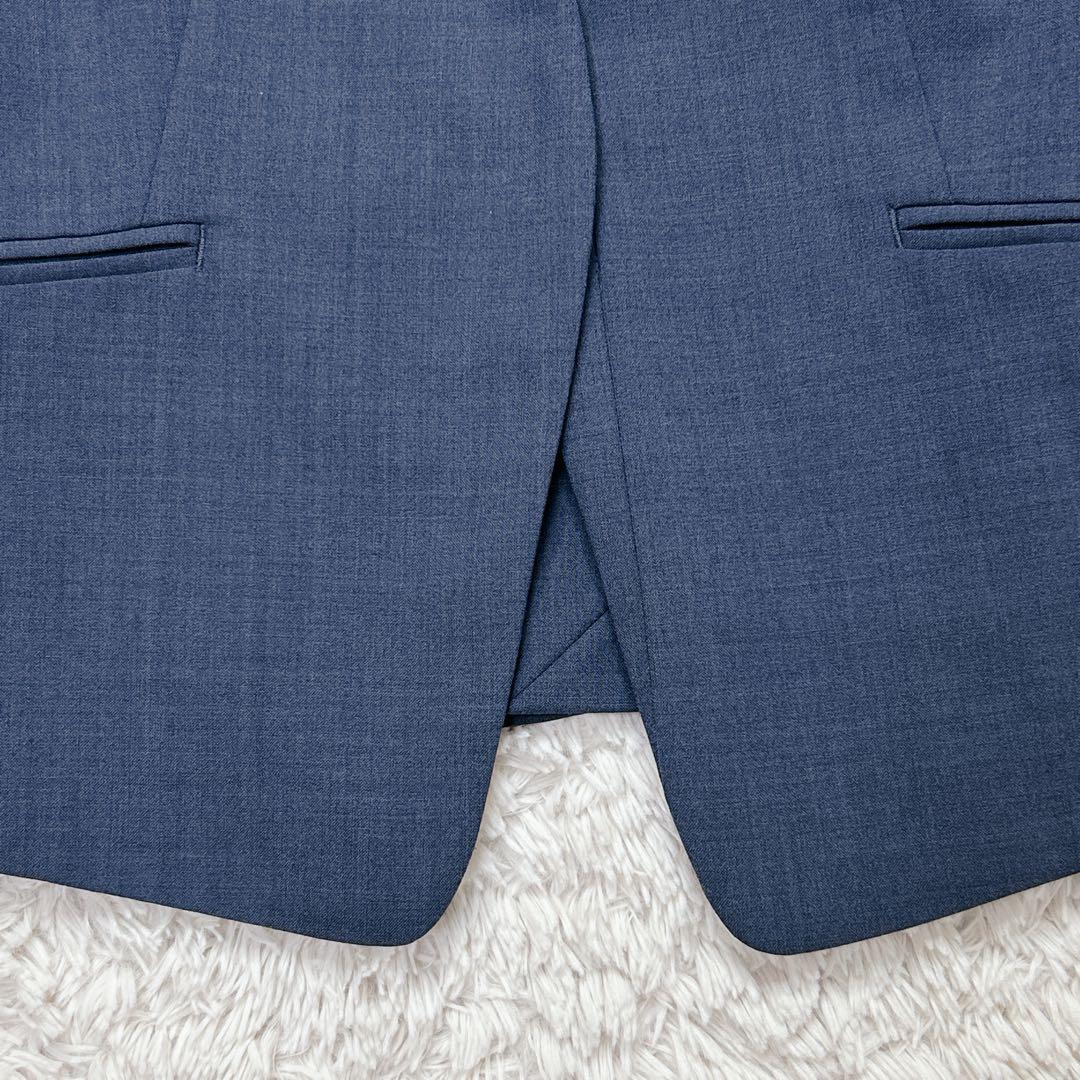 【美品】グリーンレーベルリラクシング ネイビー スーツ ノーカラー パンツ M