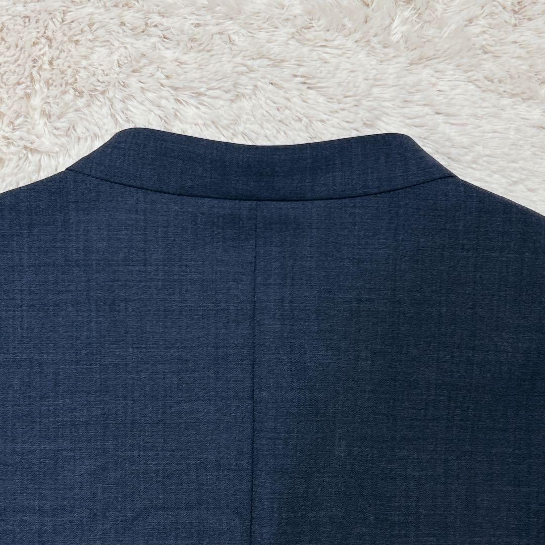 【美品】グリーンレーベルリラクシング ネイビー スーツ ノーカラー パンツ M