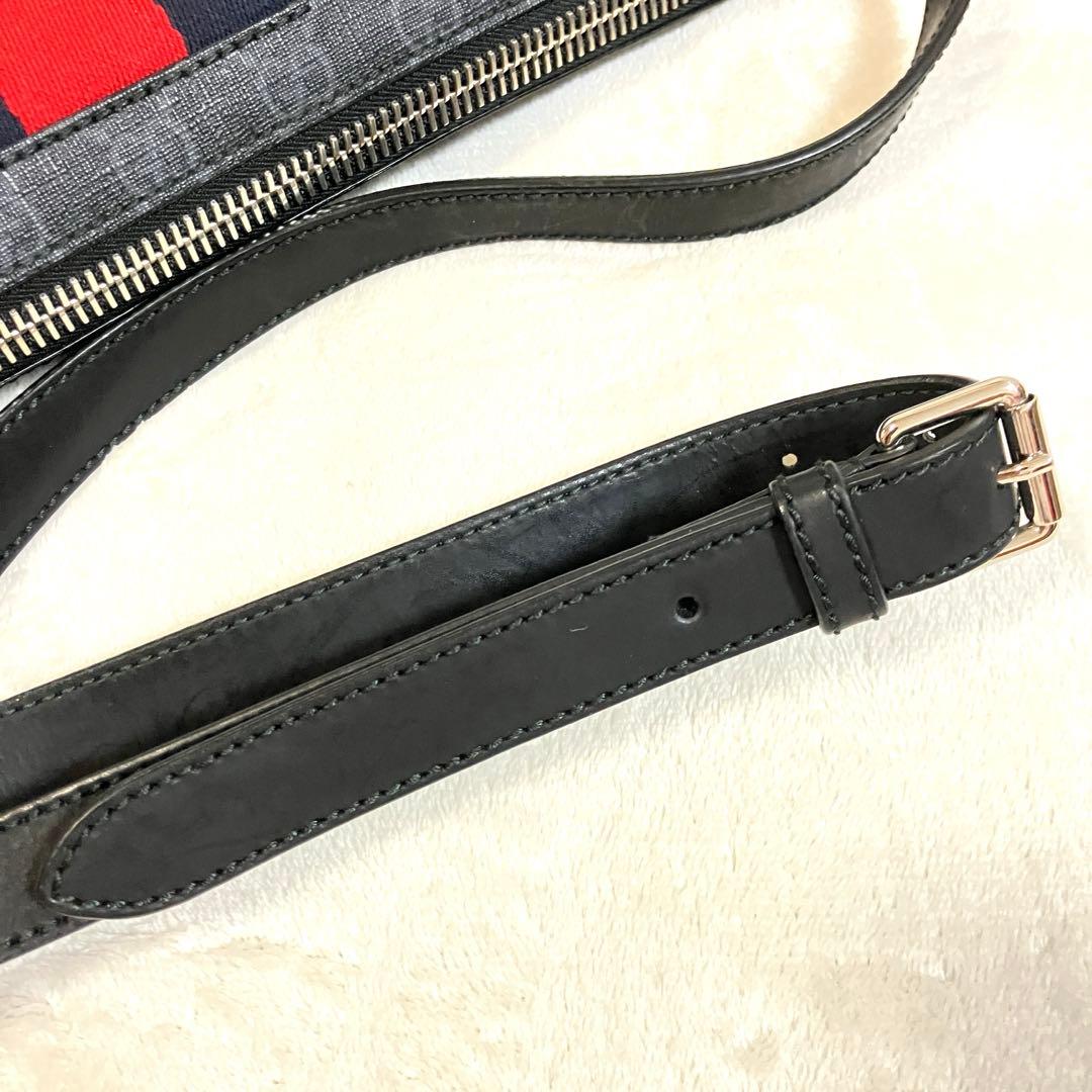 グッチ ショルダーバッグ レザー×PVC GG柄 シェリーライン A4