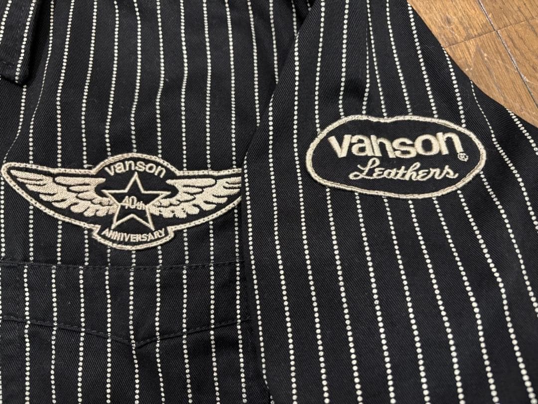 ＊VANSON 40th刺繍 ウォバッシュ ワークシャツ XL