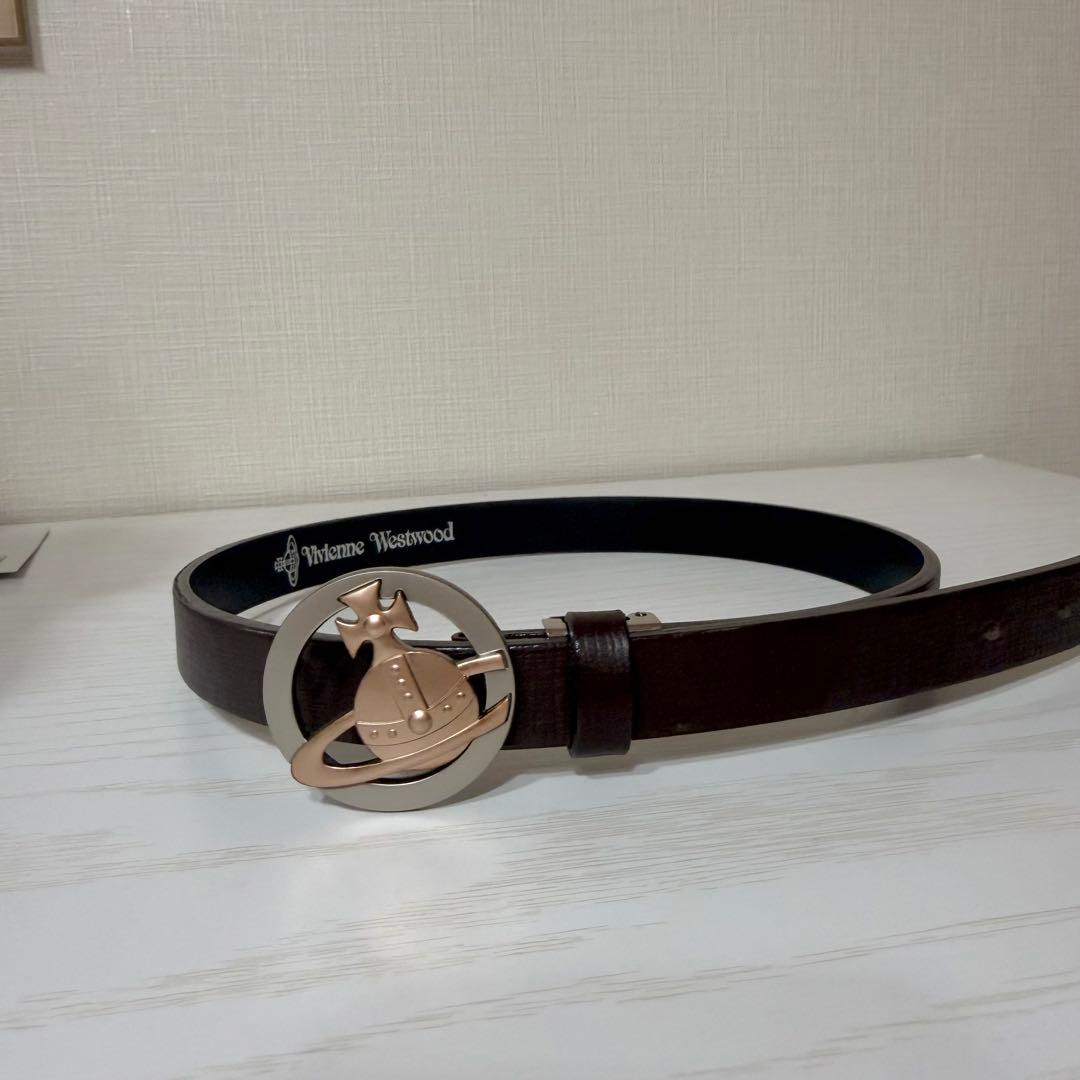の*ち様 ヴィヴィアンウエストウッド　ベルト　オーブ金具　ブラウン