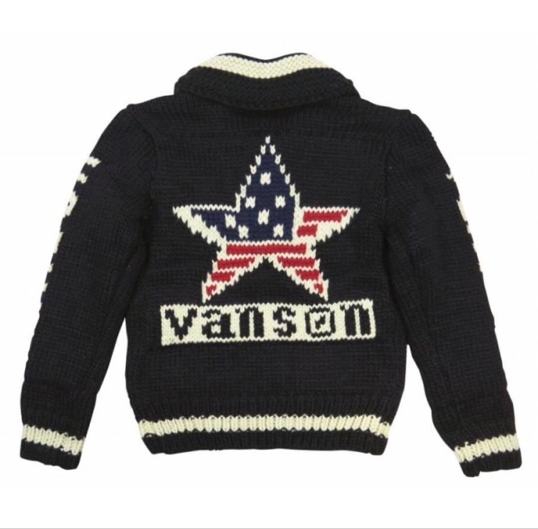 【本物】VANSON バンソン カウチンニット　NVKN-701 ジップ　XL