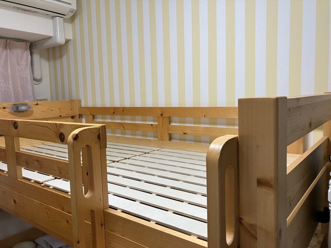 【福岡市 引取限定】ナチュラル木製ロフトベッド