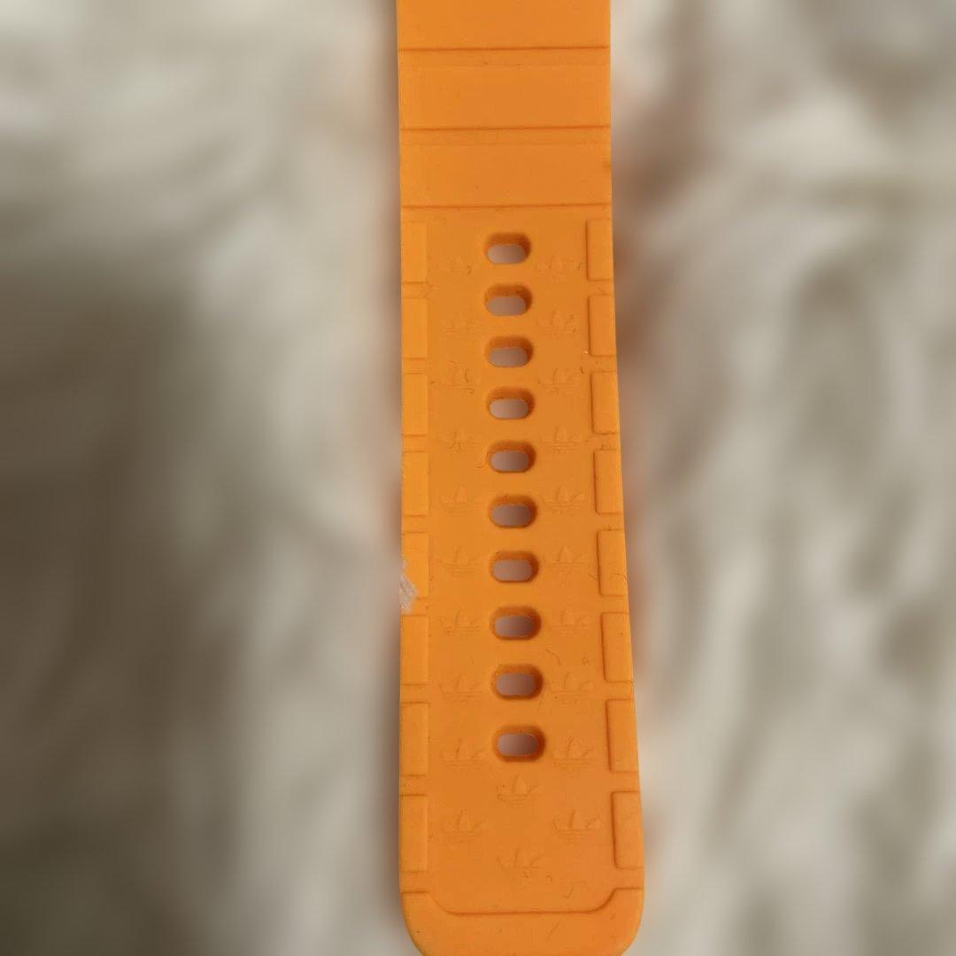 レア！ビックフェイスadidas シリコンバンド時計 オレンジ/ブラック