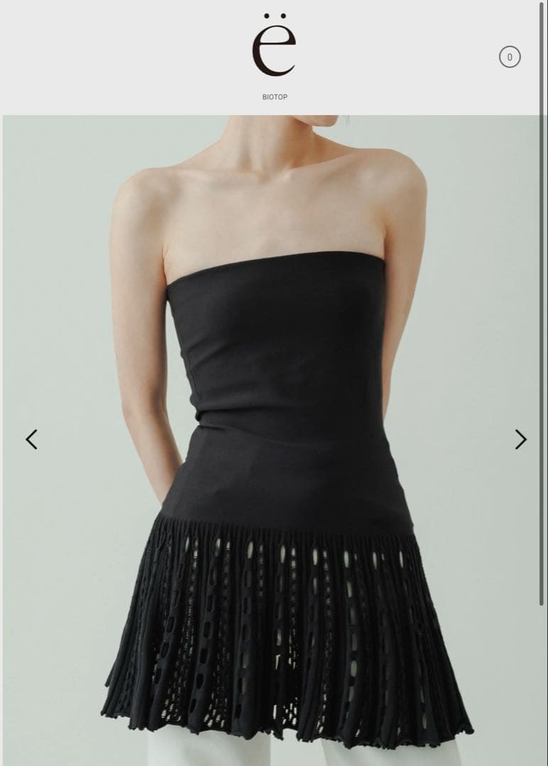 yo BIOTOP Knit pleats mini dress ブラック