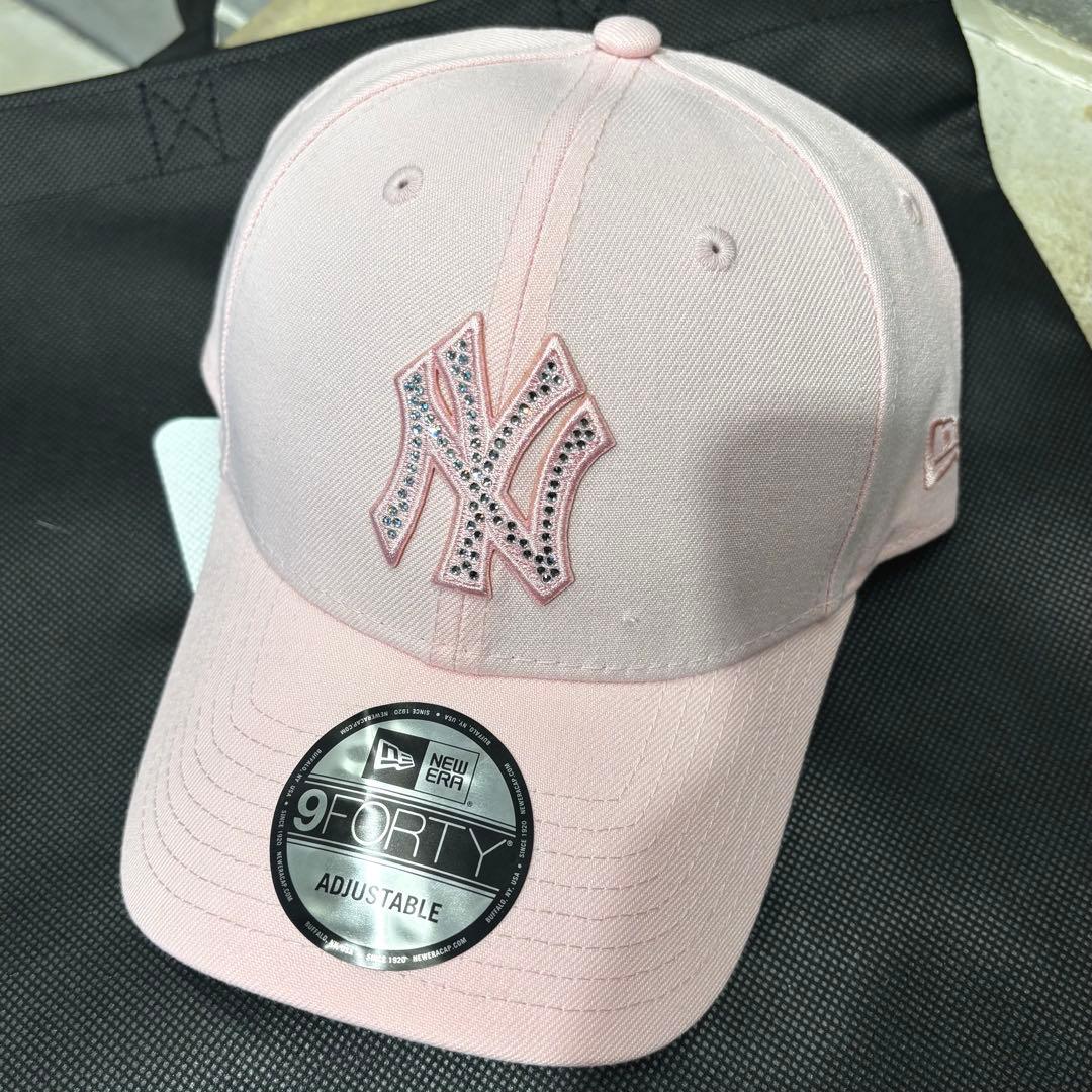【新品】NEWERA 9FORTY ラインストーン NYヤンキース ピンク