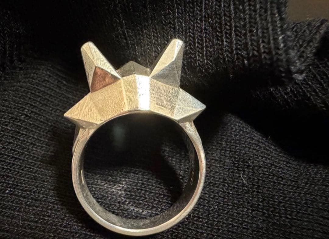 grayscale wolf ring silver925 18号